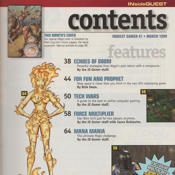Inquest Gamer 47 March 1999 Art Cover Mark Zug Star Wars CCG Deep Space 9 CCG - Picture 3 of 16